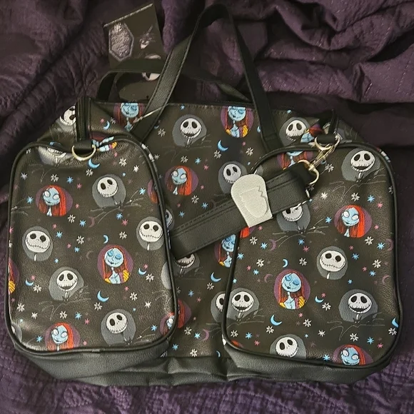 Nightmare Before Christmas Themed Black Tote Bag - Picture 2 of 3